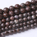 48PCS 8MM Brown Snowflake Stone Beads Energy Healing Beads for DIY Jewelry Bracelet Necklace Making for Jewelry Making 15Inch…