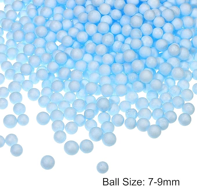 MECCANIXITY Foam Beads Foam Balls 7-9mm for Wedding and Party Decorations, Tiny Packing Balls, Arts DIY Crafts Supplies (Blue,1 Pack Approx 3000pcs)