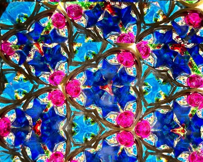 RII Handcrafted Etched Floral Pattern Lacquered Brass Kaleidoscope Includes Two Separate Turning Wheels-Unique Gift Ideas for Someone Special. (7"x1.25")