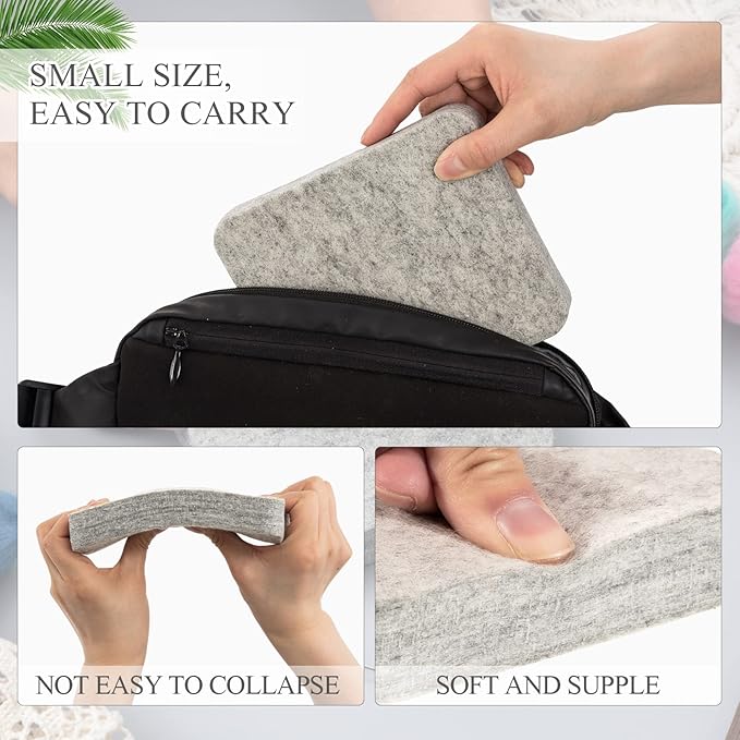 Amylove 2 Pcs Needle Felting Pad Needled Felting Mat Wool Supplies Thick Firm Base Woolen Block for Beginners Crochet Knitting Projects Kit Tool, Gray (5 x 6 x 1 Inch)