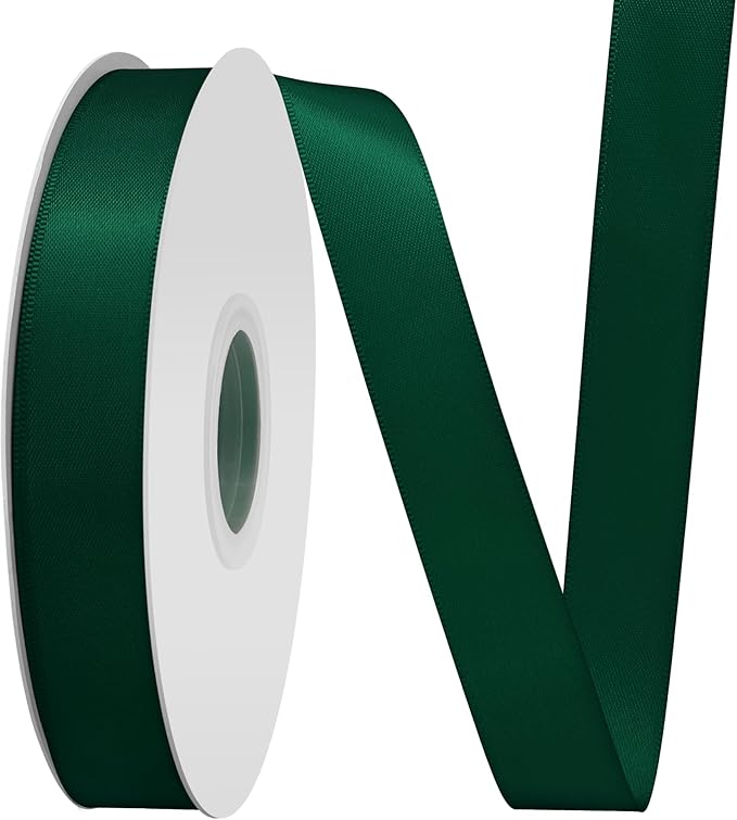 Spruce Satin Ribbon 3/4" X 50 Yards Solid Color Double Faced Ribbons Perfect for Crafts Wedding Decor Bow Making Arts Sewing and More