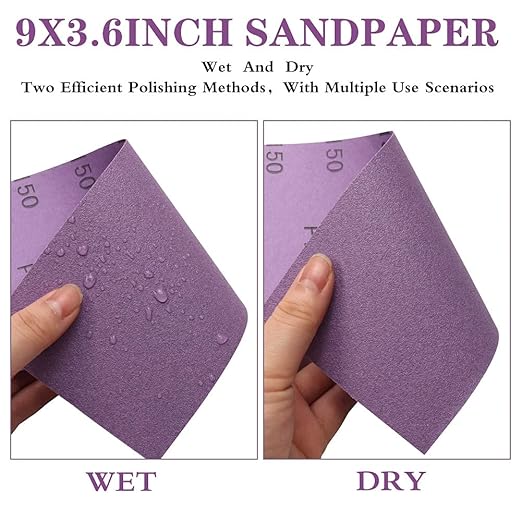 Sandpaper 320 Grit,Wet Dry Sanding Sheets,High Performance Ceramic Abrasive Sand Paper for Wood Furniture Finishing,Metal Grinding,Automotive Polishing,9 x 3.6 Inch,25-Pack