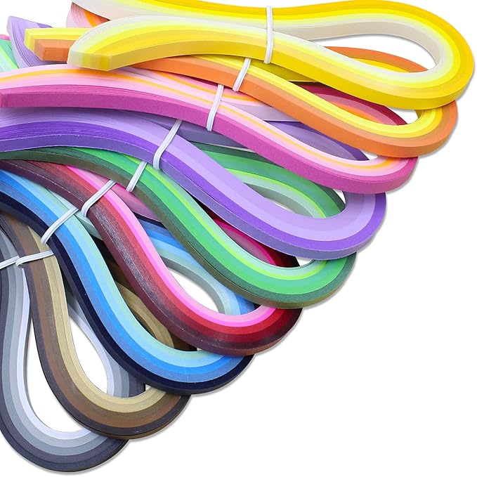 Zorfeter 9 Sets Multi-Color Quilling Paper Strips Kits 900 Strips 42 Colors, 7mm Width, 15" Length