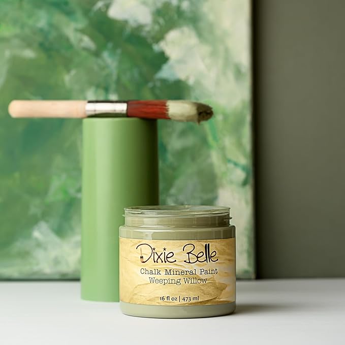Dixie Belle Paint Company Chalk Finish Furniture Paint - Weeping Willow (32oz) - Matte Soft Green Chic Chalk Mineral DIY Furniture Paint