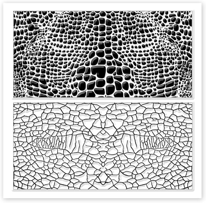 CHGCRAFT Leather Cracks Polymer Clay Texture Sheets Alligator Leather Flaw Silicone Texture Stamp Clay Modeling Pattern Pad Texture Sheets for Polymer Clay Making Earrings Jewelry