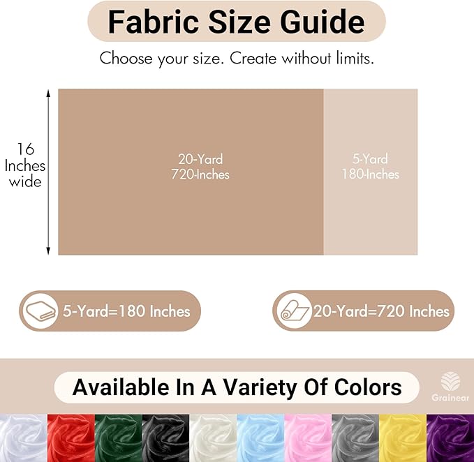 Hunter Green Organza Fabric – 16" x 20 Yards Elegant Sheer Tulle Bolt for Wedding Arches, Party Decor, Chair Bows, Gift Wrapping & Large DIY Projects (Full Roll)
