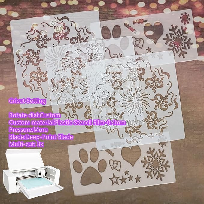 BANLTRE 10 Pieces 10 mil Transparency Blank Template Material Stencils Mylar for Cutting Paper Clear Sheet 12 × 12 inch (10-10 mil)
