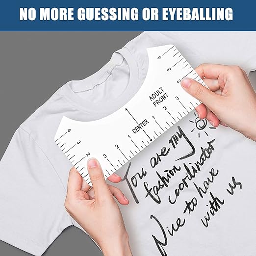 Vowlove Tshirt Ruler Guide for Vinyl Alignment - Tee Shirt Centering Designs Alignment Tool, T-Shirt Measurement Ruler Graphics Placement, Sublimation Blanks Accessories Heat Press Screen Printing