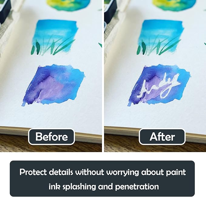 White Masking Fluid for Watercolor Painting 120ml, Resistant Ink and Pouring Paint, Watercolor Masking Fluid Keeps Areas Colorless and Edges Sharp