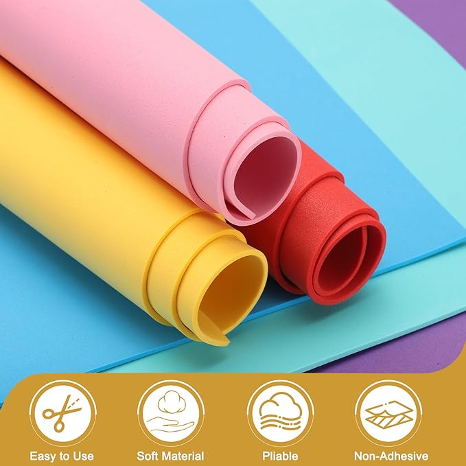 uxcell 10 Pcs Rose Red EVA A4 Foam Sheets Crafts, 12 x 8 Inch Foam Paper for DIY Crafts Project Classroom Scrapbook Art Cards Home Office Decoration (2mm Thick)