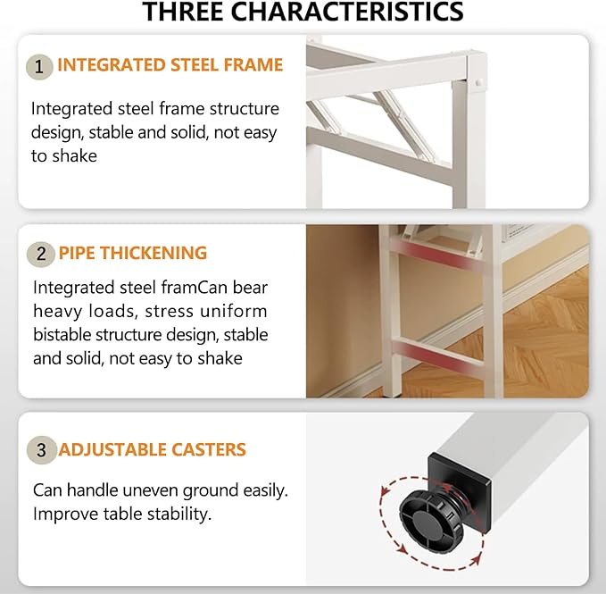 39.4 Inch Foldable Desks for Small Spaces,Foldable Desk No Assembly,Small Table for Bedroom,Black.