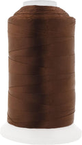 Mandala Crafts Brown Heavy Duty Thread - 1500 Yds Tex 90 for Sewing Drapery, Jeans, Leather, Hair - Bonded Polyester for Outdoor, Marine, Upholstery