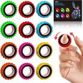 Fidget Toys Sensory Ring for Kids, Finger Spinner Rings Quiet Finger Spinne Fun Fidgets for Student Classroom Prize Stocking Stuffers (12PCS)