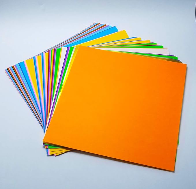 [Taro's Origami Studio] Standard 6 Inch One Sided 23 Colors 65 Sheets Square Easy Fold Premium Japanese Paper for Beginner (Gold and Silver Included)
