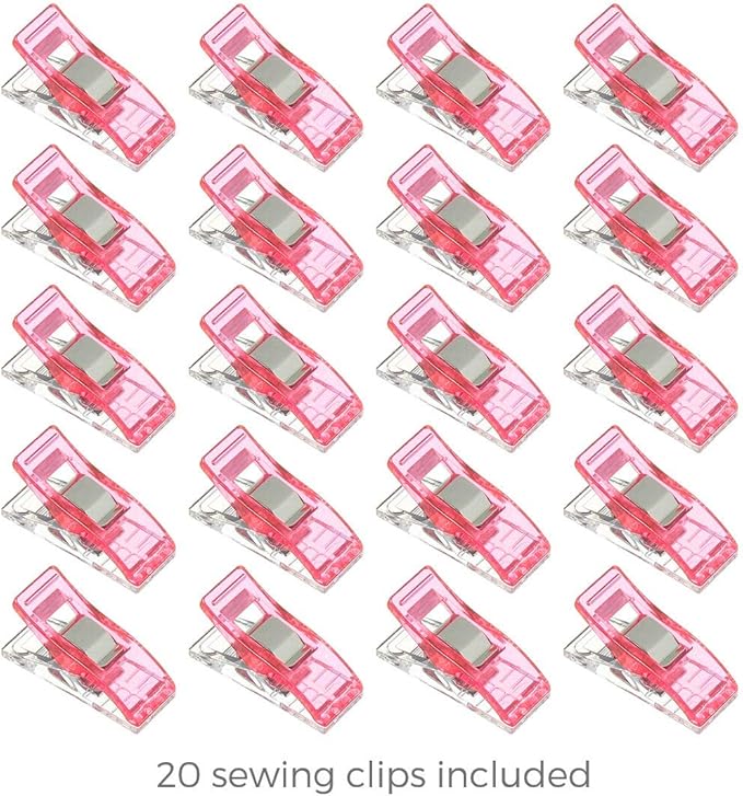 Rotary Cutter Set pink - Quilting Kit incl. 45mm Rotary Cutter, 5 Replacement Blades, A2 Cutting Mat, Acrylic Ruler and Craft Clips - Ideal for Crafting, Sewing, Patchworking, Crochet & Knitting