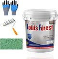 Louis Forest Epoxy Floor Paint, High-Gloss Marble Effect Coating, Epoxy Colored Sand Floor Paint, Wear-Resistant and Non-Slip for Indoor Outdoor (0.5KG-Green)