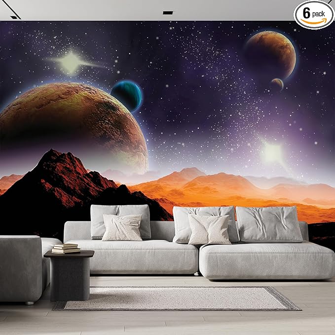 wall26 - Peering into a Vibrantly Colored Space Wall Mural, Removable Sticker, Home Decor - 100x144 inches