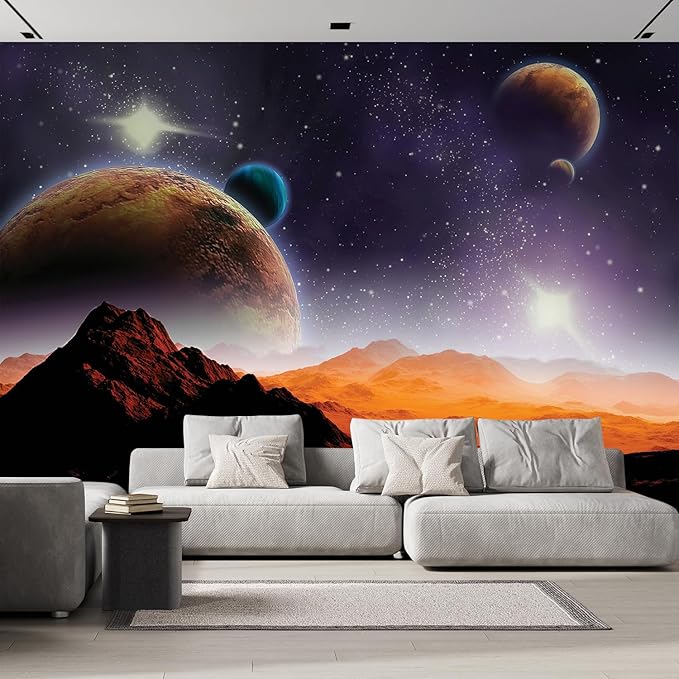 wall26 Wall Sticker/Wall Mural Peering into a Vibrantly Colored Space, Not Peel and Stick, Non-Woven Wallpaper Decorative for Bedroom, Living Room, Office - 108x168 inches