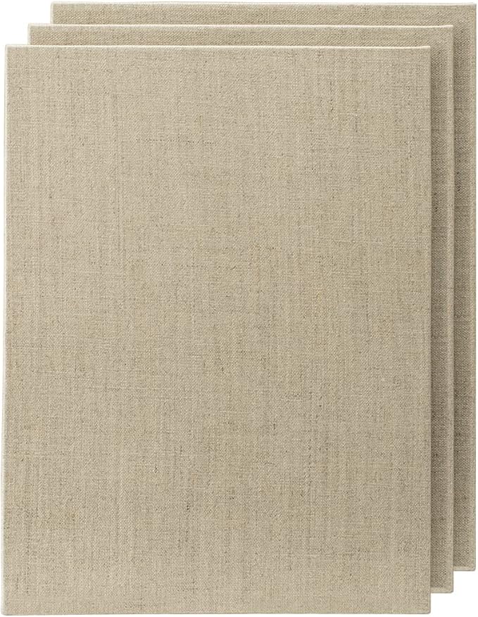 Senso Clear Primed Linen Panels - 3x5-3 Pack of Panels for Painting Oils, Acrylics, Pastels and More