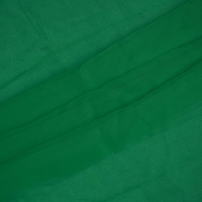 Organza Fabric 5 Yard Bridal Solid Sheer Organza Fabric Bolt for Wedding Dress, Fashion, Crafts, Decorations Silky Shiny Organza 44" - (5 Yard, Green)