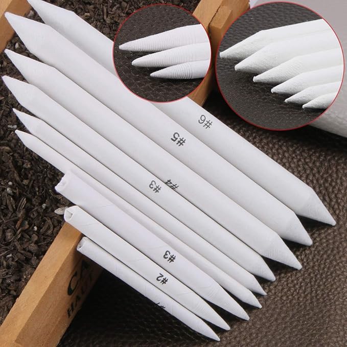 FEBSNOW 108 Pcs Blending Stumps and Tortillions, Paper Art Blenders, Art Pencils, Drawing Pencils for Student Artist Charcoal Sketch Drawing Tools, Sketch Supplies