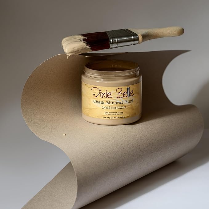 Dixie Belle Paint Company Chalk Finish Furniture Paint - Cobblestone (8oz) - Matte Weathered Stone Chic Chalk Mineral DIY Furniture Paint