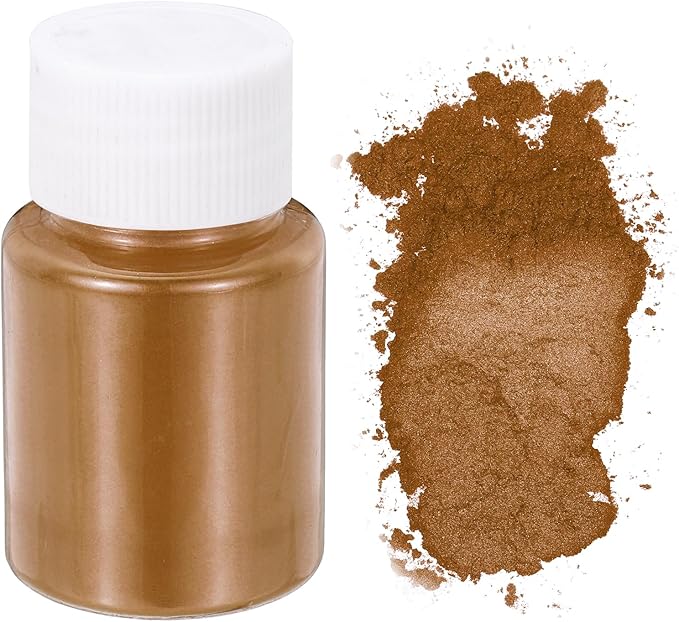 uxcell 10g/0.35oz Cosmetic Grade Mica Powder, 600 Mesh Mica Powder Natural Resin Epoxy Pigment Powders for Casting Resin, Candle Dye, DIY Nail Polish and Lip Gloss, Bronze