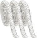 3 Rolls Pearl Rhinestone Ribbon Self Adhesive Pearl Crystal Strips Sticker Bling Pearls Strips Trims Diamond Pearls Tape for DIY Phone Clothing Crafts (3 Yard)
