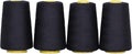 Mandala Crafts 4 Pack of Serger Threads Cones Spools - 40S/2 24000 Yards Polyester Black Threads for Sergers Machine and Overlock Quilting Sewing Machine