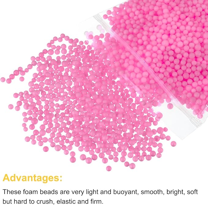 MECCANIXITY Foam Beads Foam Balls 4-6mm for Wedding and Party Decorations, Tiny Packing Balls, Arts DIY Crafts Supplies (Light Pink,1 Pack Approx 5000pcs)