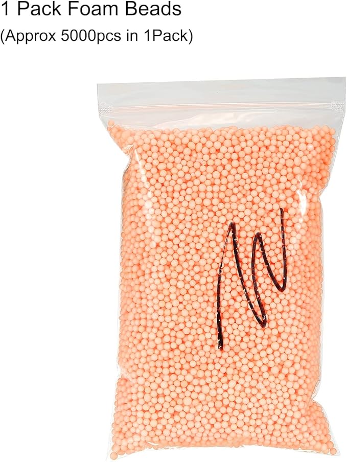 MECCANIXITY Foam Beads Foam Balls 4-6mm for Wedding and Party Decorations, Tiny Packing Balls, Arts DIY Crafts Supplies (Orange,1 Pack Approx 5000pcs)
