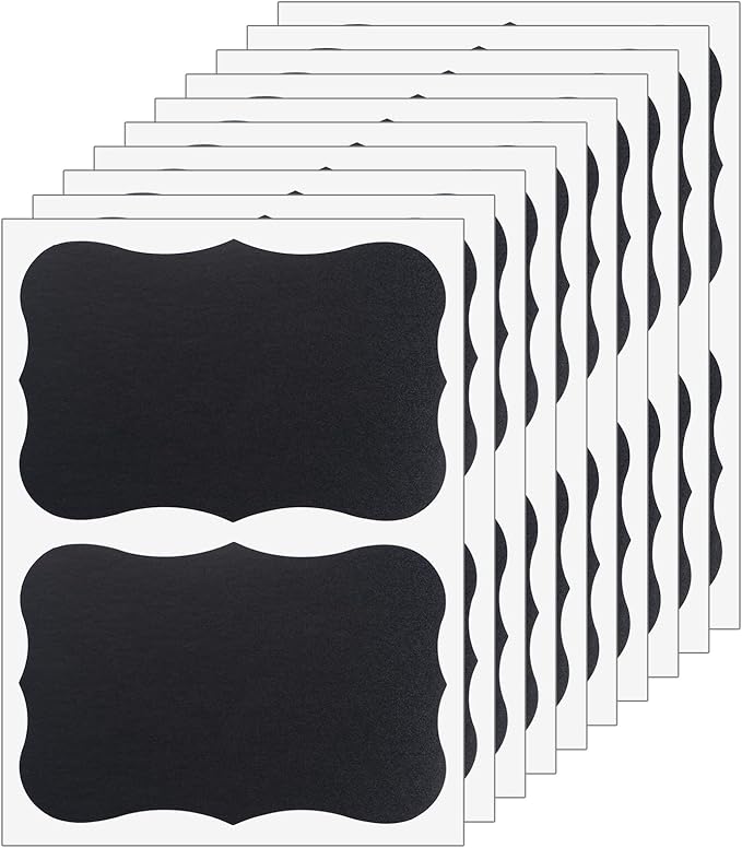 ONUPGO Large Chalkboard Labels (20 Pack), 4 x 6 Reusable Blackboard Stickers Waterproof Chalkboard Sticker for Jars, Parties Decoration, Craft Rooms, Weddings, Storage, Organize Your Home & Kitchen