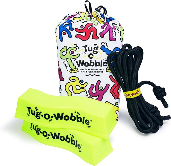 TUG O' WOBBLE: The Ultimate Balancing Outdoor and Indoor Game, Fun for Everyone, Lawn Game for The Backyard, Park, or Yard with Carrying Bag, Family Friendly Gift