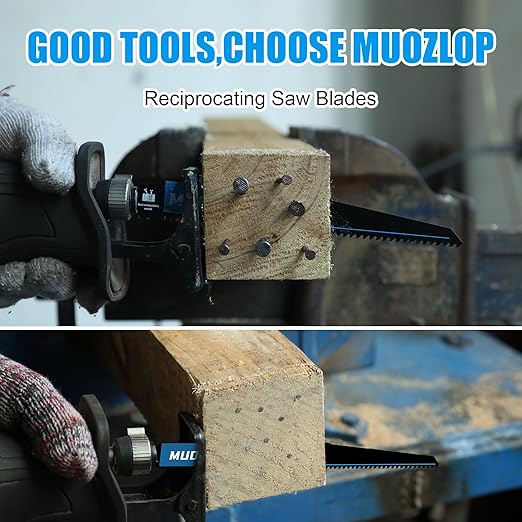 5 Pack 9 inch Reciprocating Saw Blades Set， 6 TPI High Carbon Saw Blades for Wood with Nails，Saw Blades with Organizer Case (5, 6T/9inch)