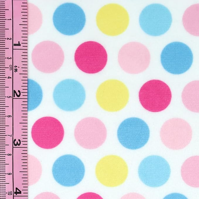 kullaloo Plush Fabric | Printed Minky Fabric for Sewing Hula DOTS Pink Blue | Super Soft Cuddle Material | 39.5x29.5 | Plushies, Baby Blankets, Pillows, Dog Beds, Beanies, Baby Accessories, Apparel