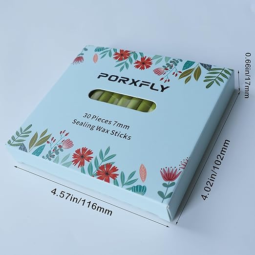 30 Pieces 7mm Sealing Wax Sticks for Glue Gun,PORXFLY Mini Wax Seal Sticks Great for Seals Stamp,Cards Envelopes,Wedding Invitations,Gift Wrapping,Wine Packages (Jade White)