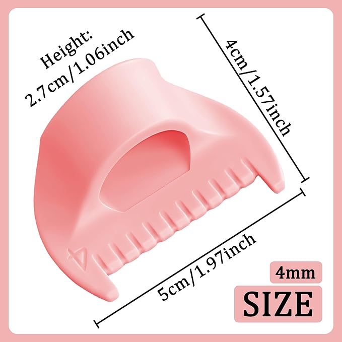 2 PCS 4mm Edge Lock Seam Guide, Mini Sewing Finger Ruler for Hand Sewing, DIY Sewing Kit Tool, Sewing Needle Gauge Measuring Guide, Pink