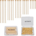 260pcs 18K Gold Filled Ball Pins Non Tarnish Craft Earring Bracelet Jewelry Making Accessories Supplies (20mm (0.78in）, Gold-Ball Pin)