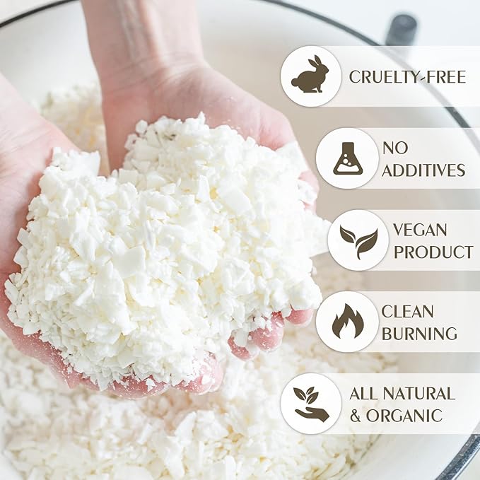 Soy Wax Flakes, Waxcanpy Natural Candle Wax, Organic Soy Wax for Candle Making from Farm, No Additives, Harmless and Pure (5lb)