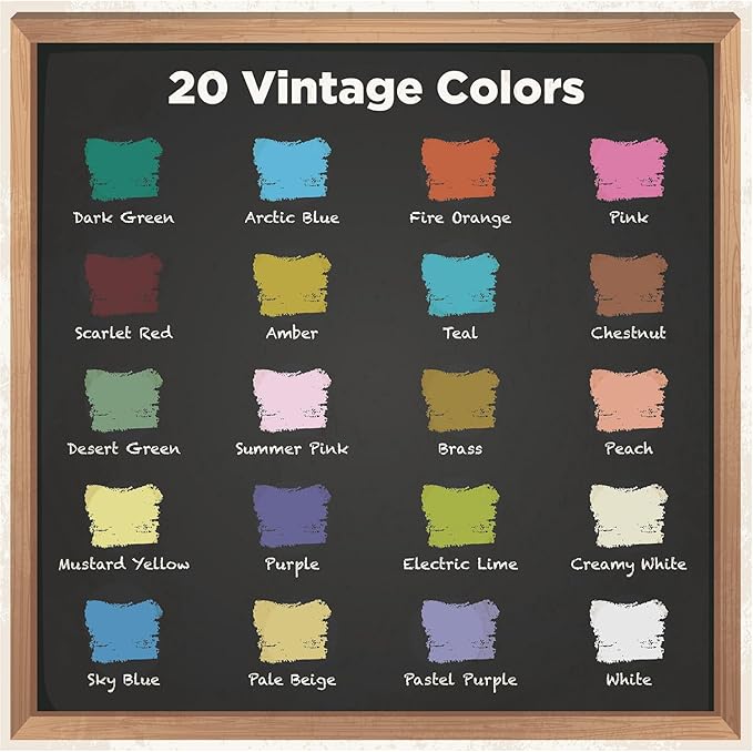Fine Tip Liquid Chalk Markers for Chalkboard (20 Vintage Colors) - Dry Erase Marker Pens for Blackboard, Windows, Chalkboards Signs, Bistro - 3mm Reversible Tip