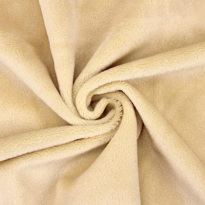 kullaloo Plush Fabric | Solid Beige Minky Fabric for Sewing (Pack of 2) | Super Soft Cuddle Material | 39.5x29.5 | Plushies, Baby Blankets, Pillows, Dog Beds, Cat Beds, Baby Accessories, Apparel