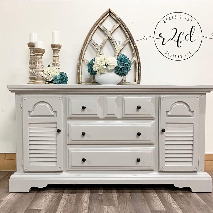 Dixie Belle Paint Company Chalk Finish Furniture Paint - Driftwood (16oz) - Matte Light Gray Chic Chalk Mineral DIY Furniture Paint