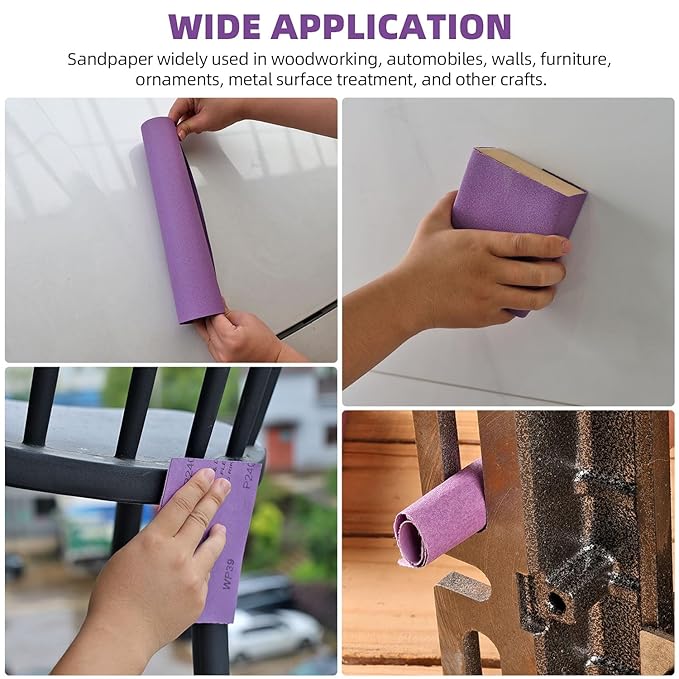 Sandpaper 1000 Grit 20 PCS, Wet Dry Sanding Sheets 9 x 11 Inch, Purple Alumina Abrasive Sand Paper for Wood, Metal, Drywall, Resin, Automotive Sanding, Polishing, Grinding, by POLIWELL
