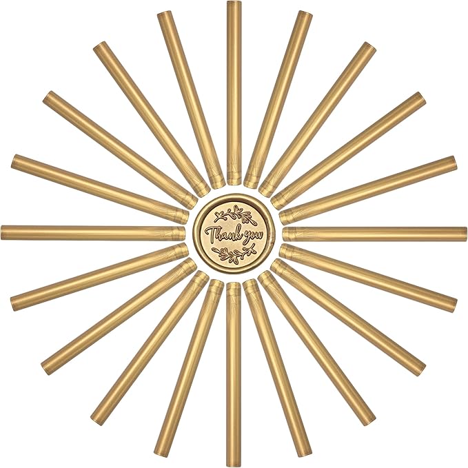 SWANGSA 20 Pieces Glue Gun Sealing Wax Sticks Antique Gold for Wax Seal Stamp, Great for Wedding Invitations, Cards, Envelopes, Wine Packages, Gift Wrapping (Antique Gold)