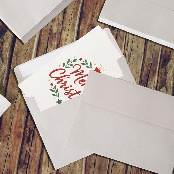 Keketer A4 Metallic Silver 4x6 Envelopes 70 Pack Self - Seal, for 4x6 Cards, Weddings, Invitations, Baby Shower 4.25 x 6.25 Inches