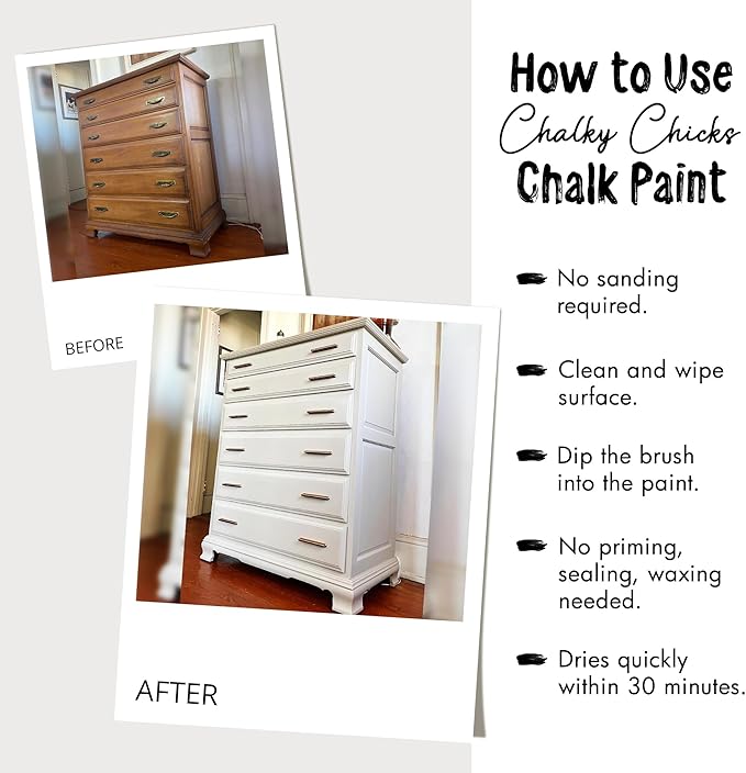Chalky Chicks All-in-One Chalk Paint for Furniture or Cabinet - 4 Fl Oz - Matte Finish Lime Ricki (Lime Green) for Metal, Wood Furniture Paint - No Sanding All-in-One for Home Decor & Crafts, USA Made