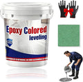 Epoxy Floor Paint, Epoxy Colored Sand Floor Paint, High-Gloss Marble Effect Self-Leveling Coating, Waterproof, Non-Slip, Ultra-Durable for Garage, Basement, Wood Floors (Green,8.8Ib)