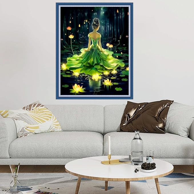 Dimxvean Cross Stitch Kits for Adults - Frog Princess 16x20 inch