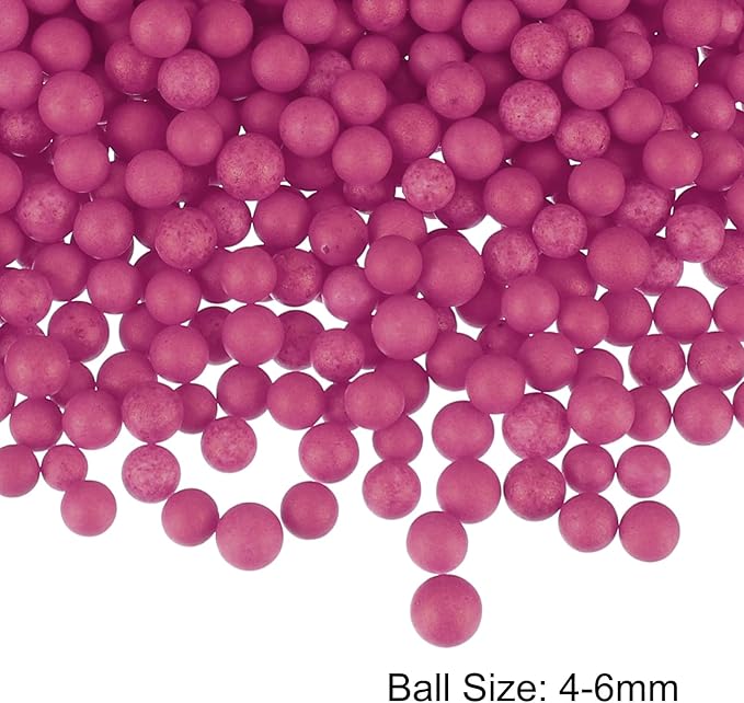 MECCANIXITY Foam Beads Foam Balls 4-6mm for Wedding and Party Decorations, Tiny Packing Balls, Arts DIY Crafts Supplies (Rose Red,1 Pack Approx 5000pcs)
