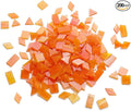 Lanyani 200 Pieces Glass Mosaic Tiles, 4-Shapes Mixed Stained Glass Pieces Tile for Crafts,Orange Ice